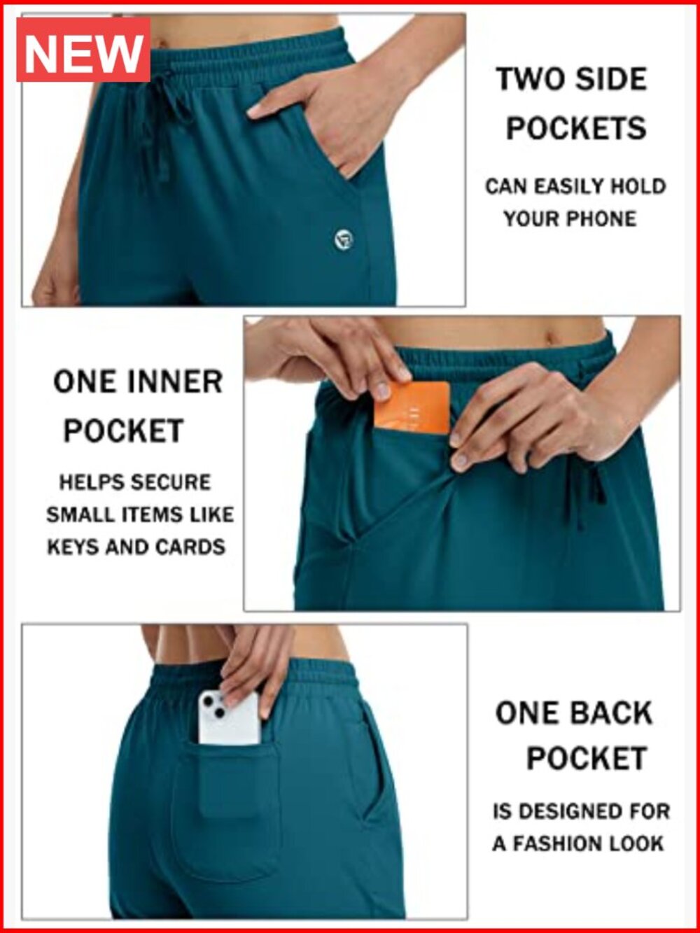 Womens Capri Pants Cotton Jersey Yoga Drawstring Joggers Workout Sweatpants - Picture 5 of 6